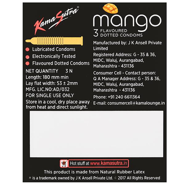 KamaSutra Dotted Condom Mango (3 Condom)