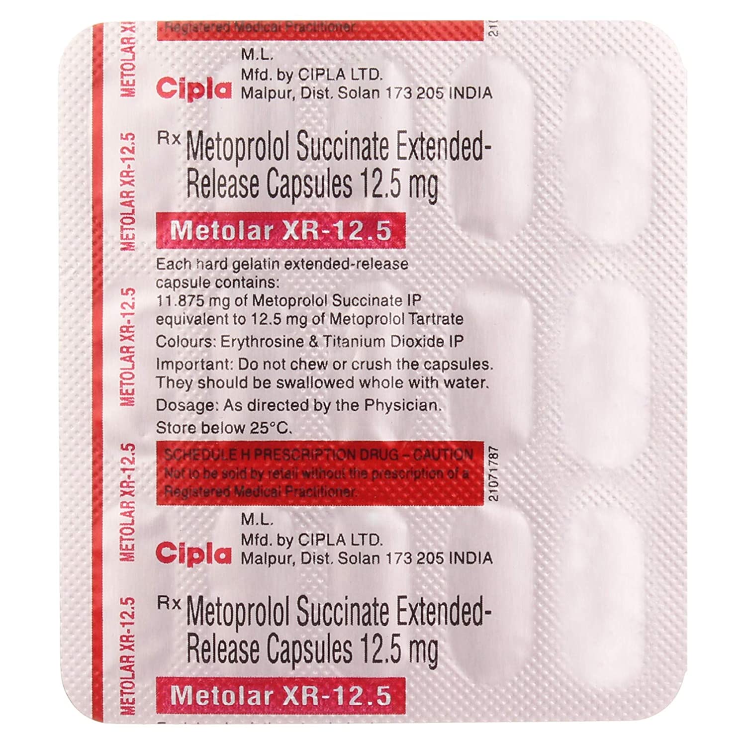 Metolar XR 12.5 Capsule