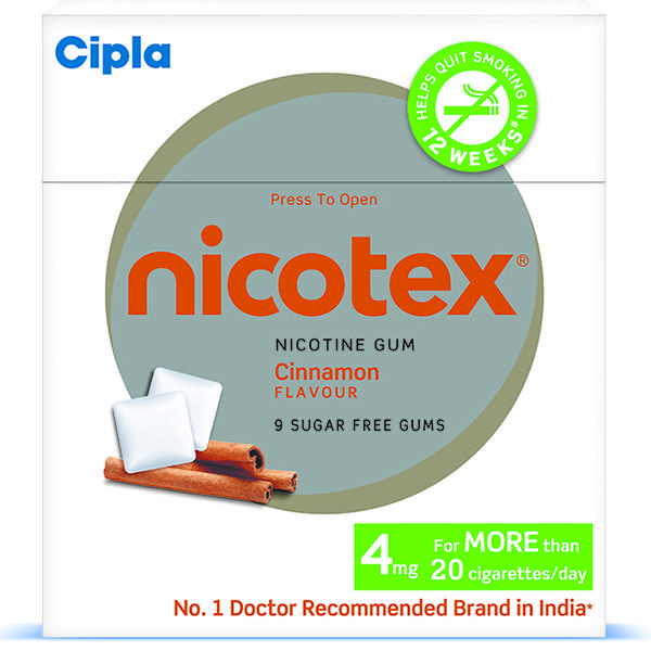 Nicotex Cinnamon Flavour Sugar Free 4Mg Chew Gum