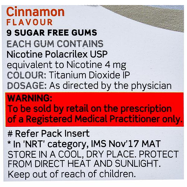 Nicotex Cinnamon Flavour Sugar Free 4Mg Chew Gum