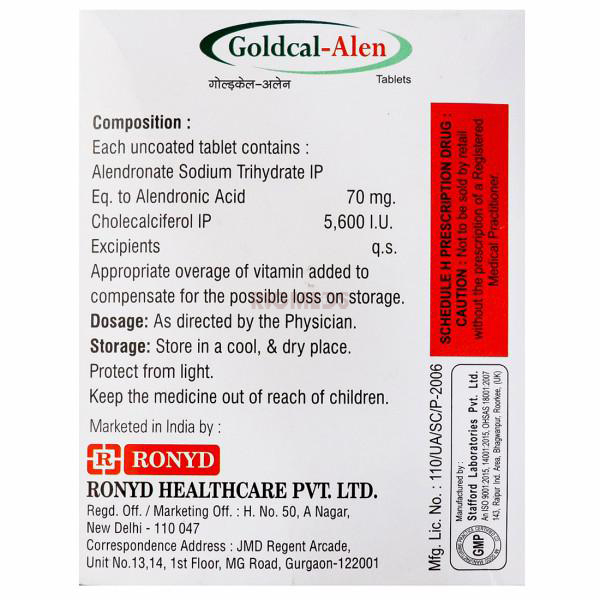 Goldcal Alen 70Mg/5600IU Tablet