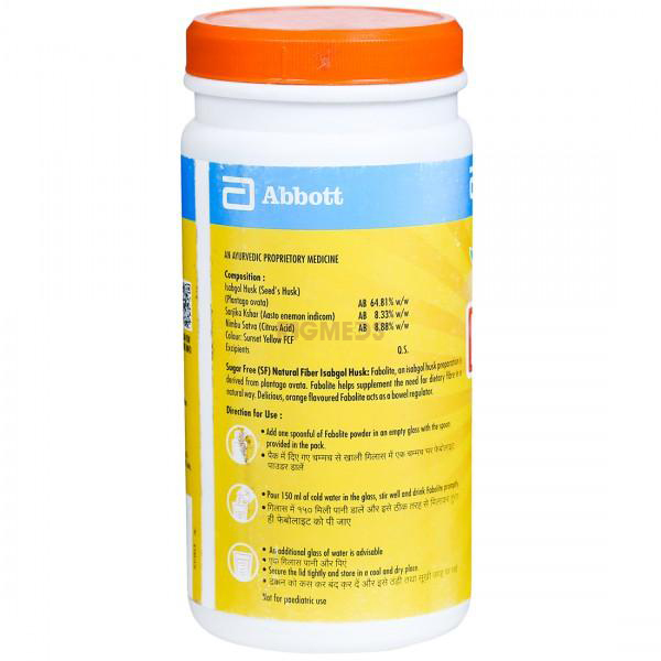 Fabolite Isabgol Husk Powder Orange Sugar Free (300Gm)