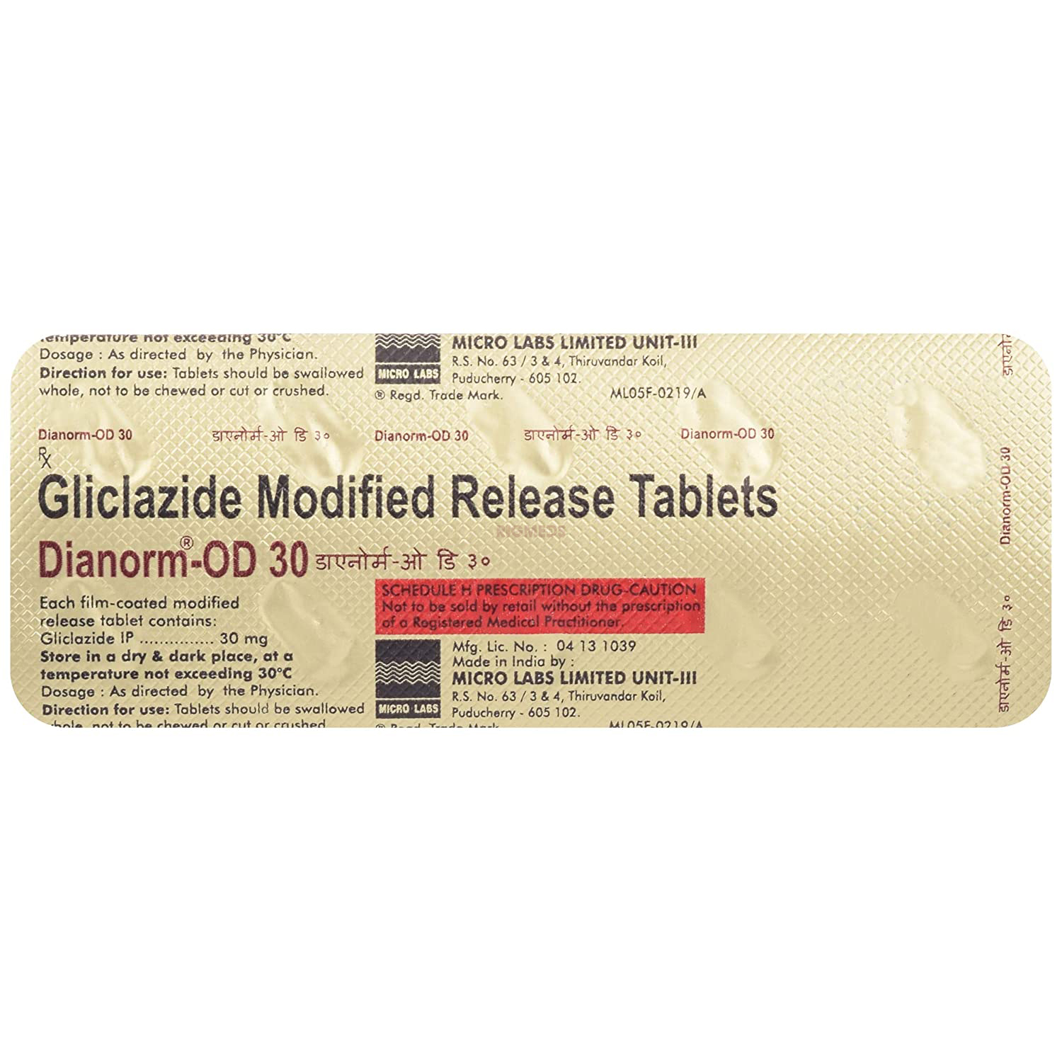 Dianorm OD 30 Tablet MR