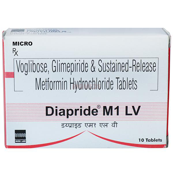Diapride M1 LV 1mg/500mg/0.2mg Tablet SR