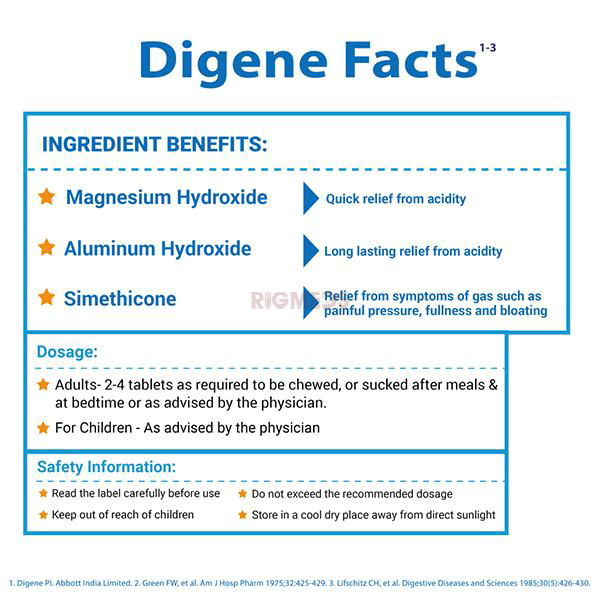 Digene Acidity & Gas Relief Tablet Orange