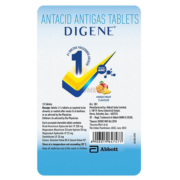 Digene Acidity & Gas Relief Tablet Mixed Fruit