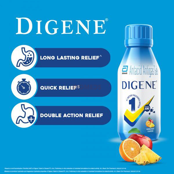 Digene Acidity & Gas Relief Gel Mixed Fruit (200ml)