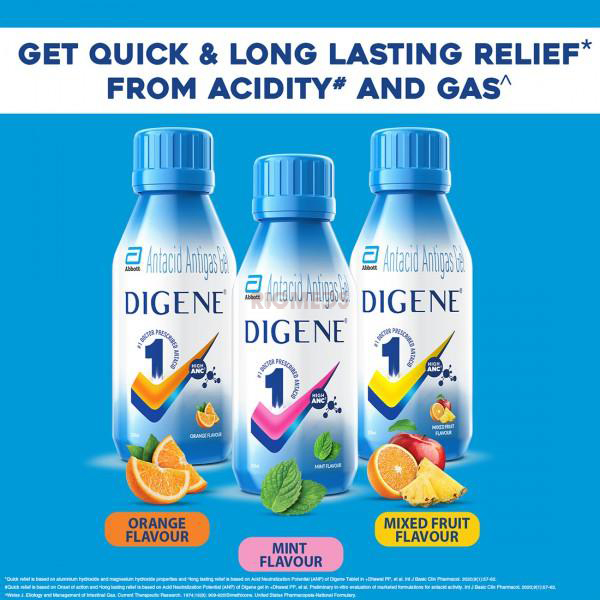 Digene Acidity & Gas Relief Gel Mixed Fruit (200ml)