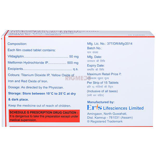 Zomelis Met 50Mg/500Mg Tablet