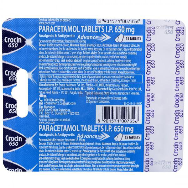 Crocin 650 mg Tablets