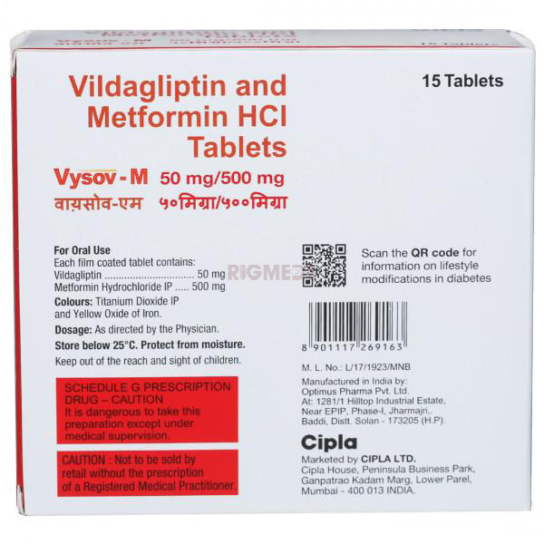 Vysov M 500Mg/50Mg Tablet