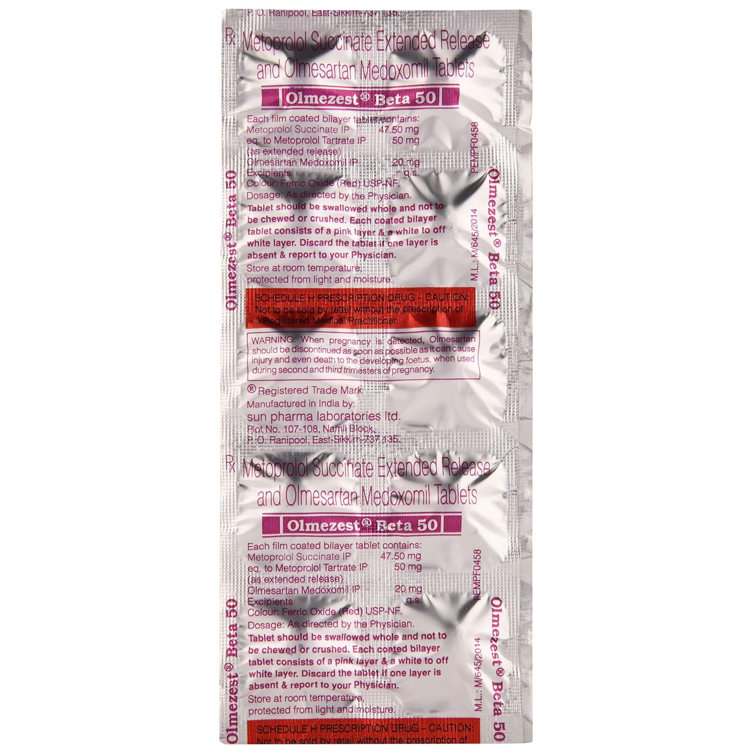 Olmezest Beta 50 Tablet ER