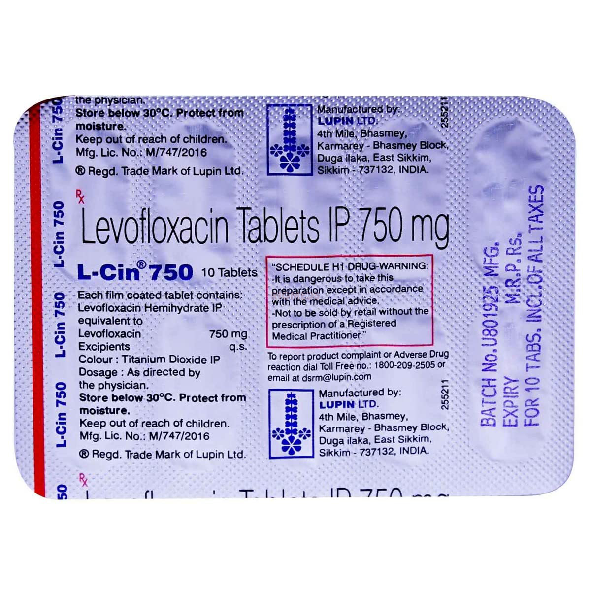 L Cin 750 Tablet