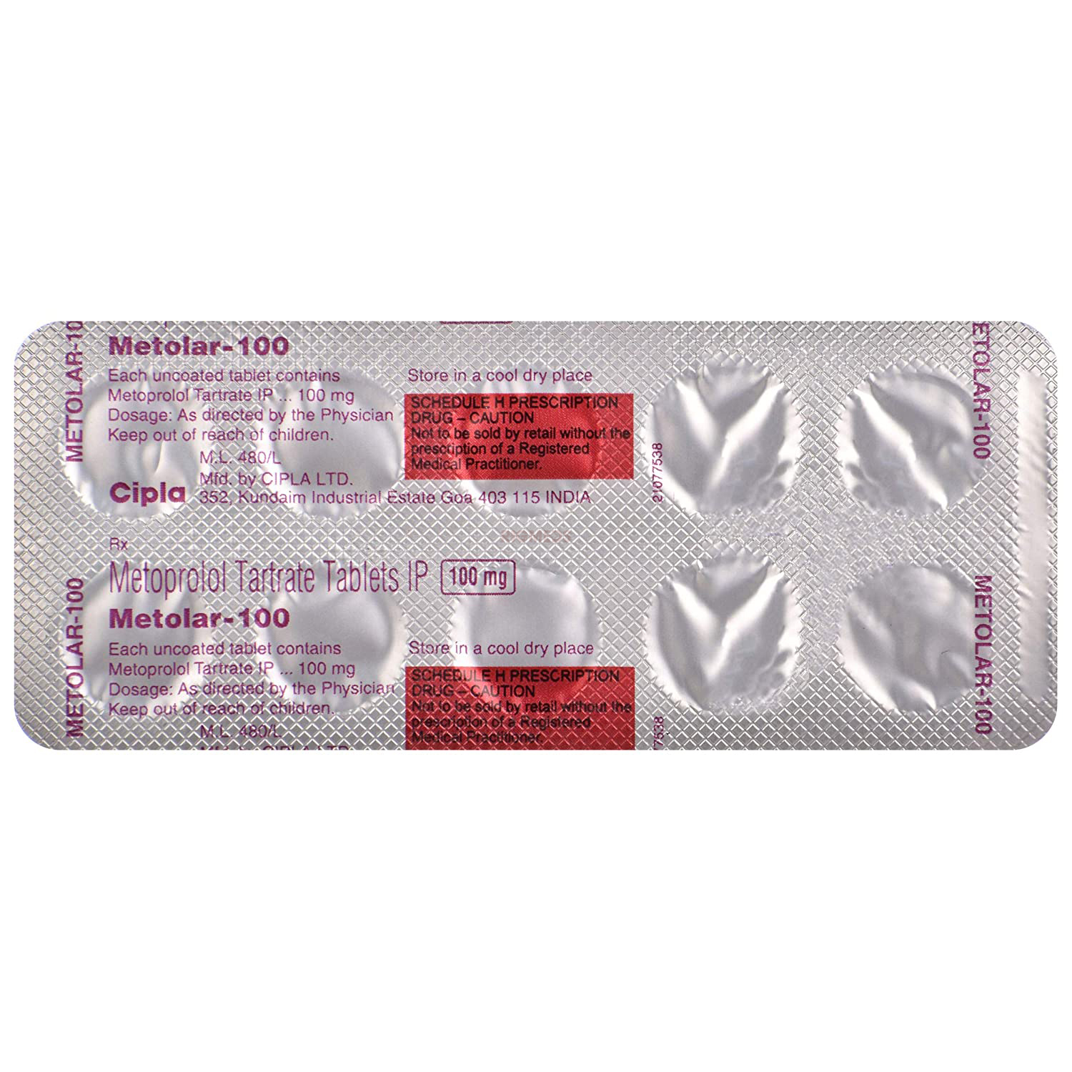 Metolar 100 Tablet