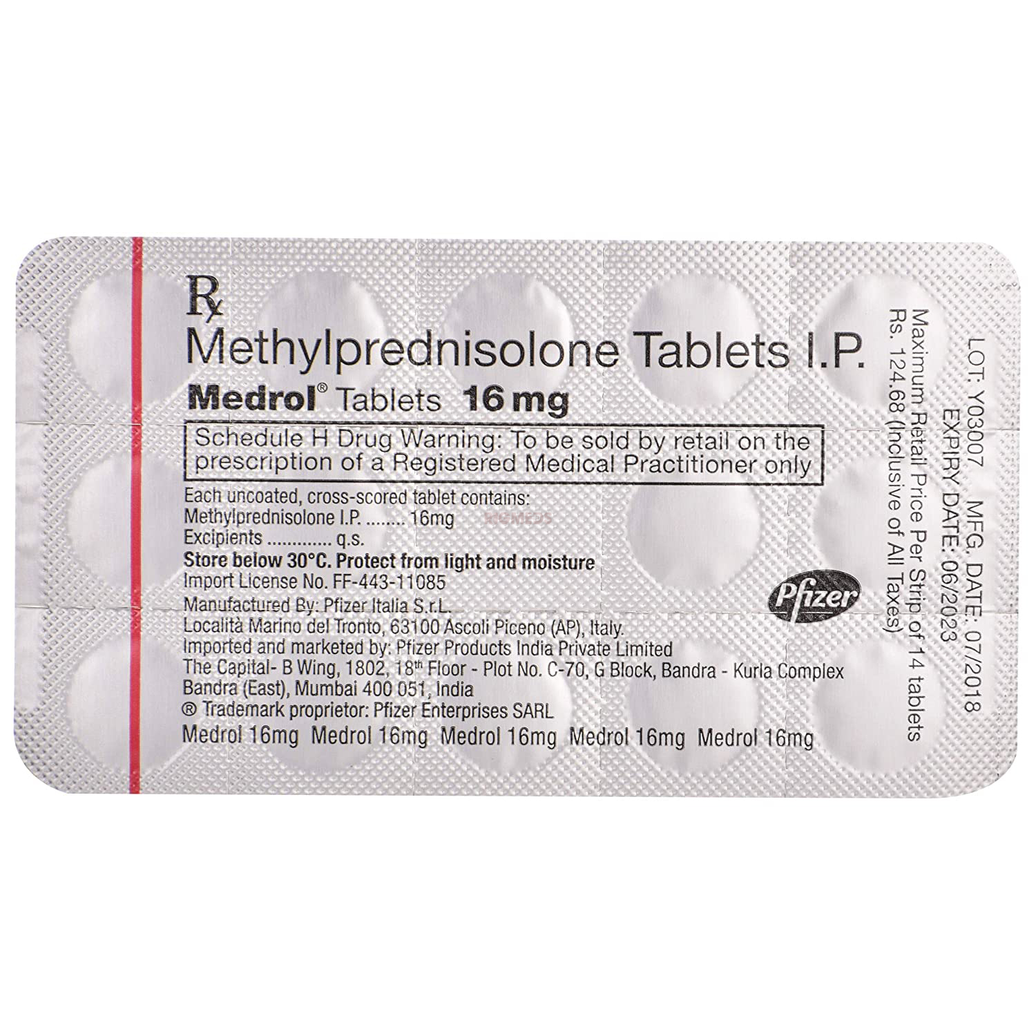 Medrol 16mg Tablet