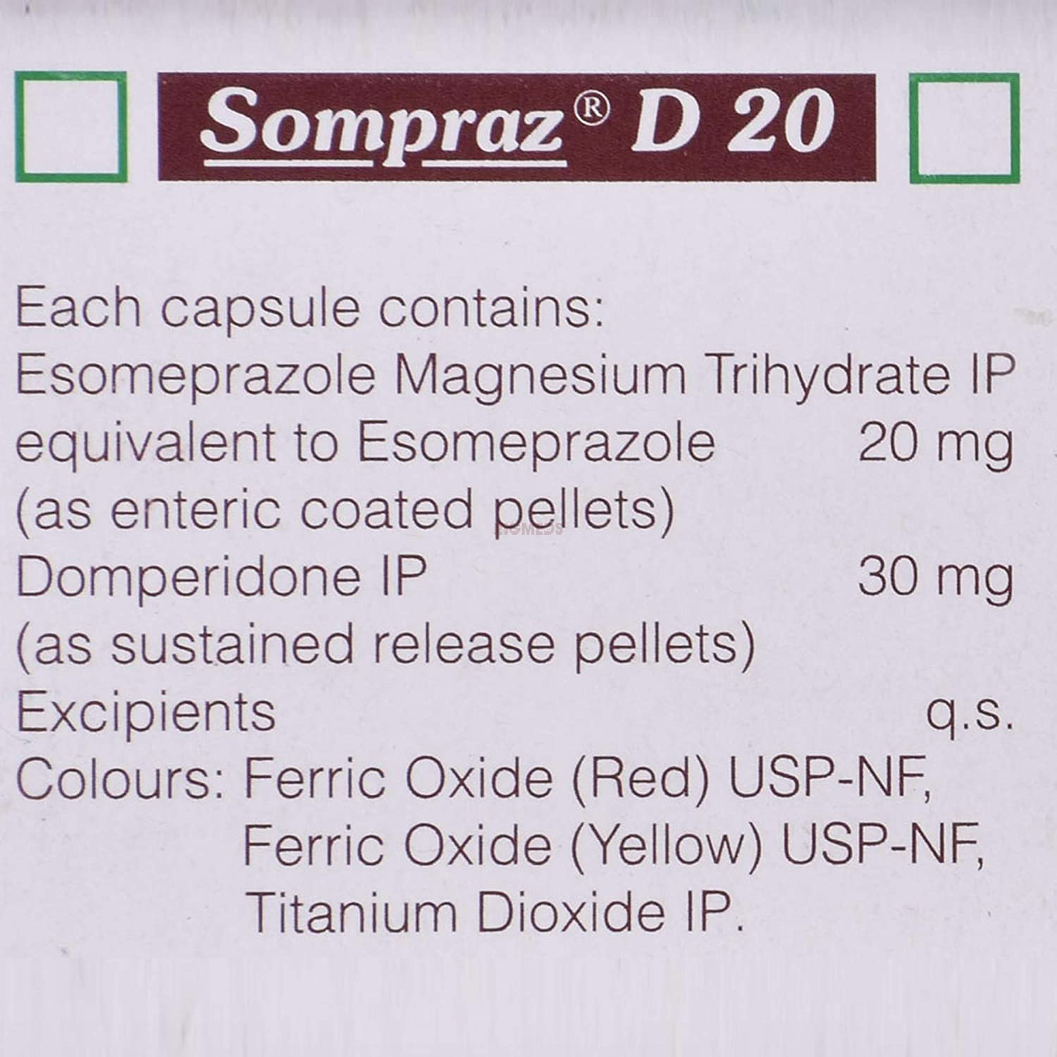 Sompraz D 20 Capsule SR