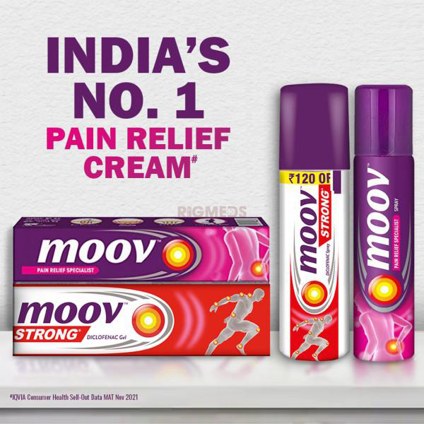 Moov Strong Diclofenac Pain Relief Gel with 125ml Dettol Antiseptic Liquid Free (50 Gm)