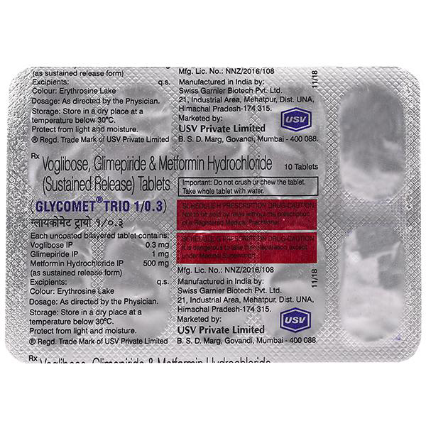 Glycomet Trio 1/0.3 Tablet SR