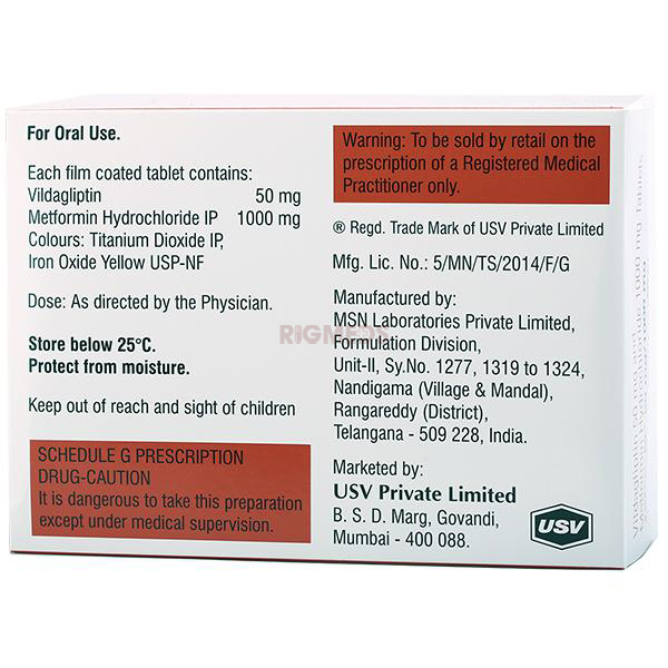 Jalra M 50mg/1000mg Tablet