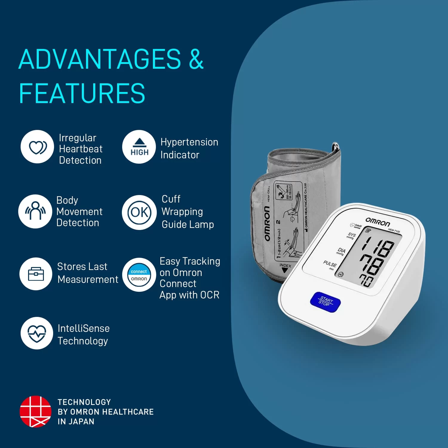 Omron Digital Blood Pressure Machine HEM 7120