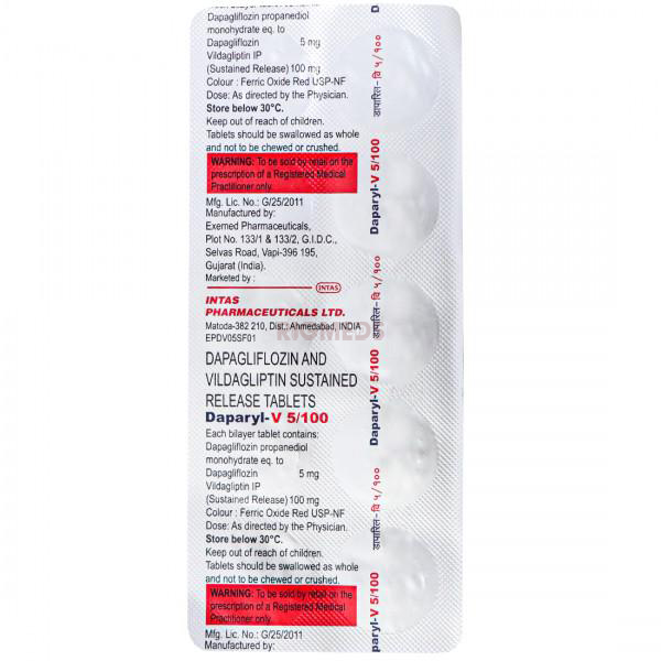 Daparyl V 10Mg/100Mg Tablet