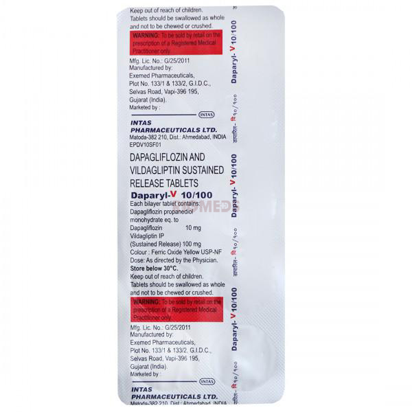 Daparyl V 10Mg/100Mg Tablet