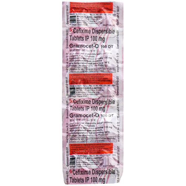 Gramocef O 100mg Tablet DT