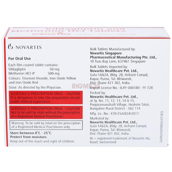 Galvus Met 50mg/500mg Tablet