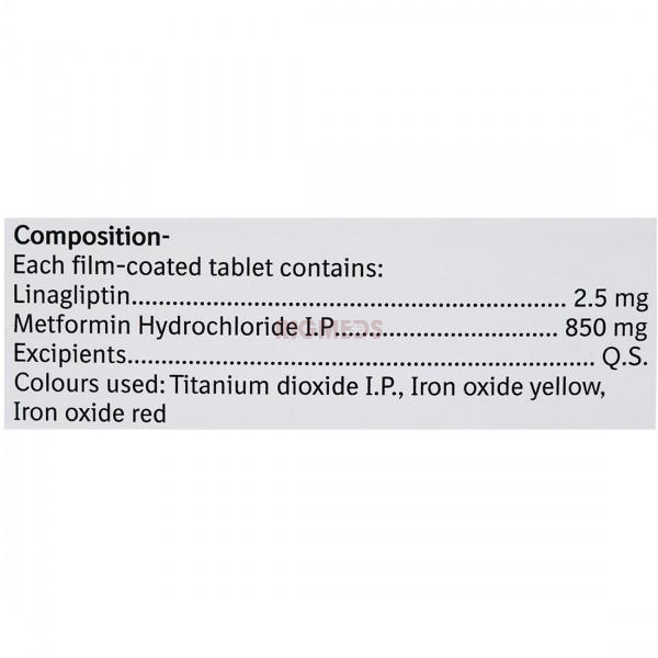 Ondero Met 850Mg/2.5Mg Tablet